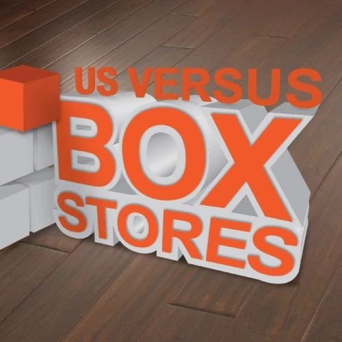 us versus box stores graphic - Carpet On Wheels in the Jamesburg, NJ area